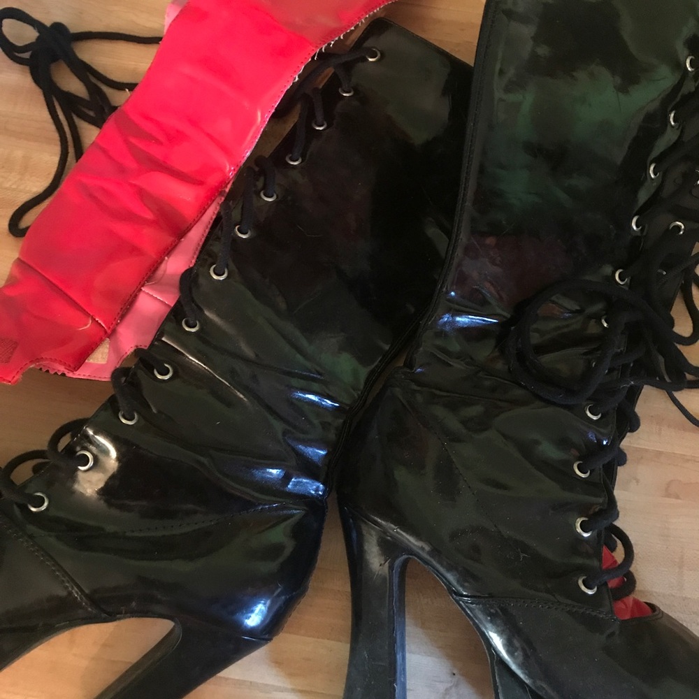 Pole fitness Halloween/basically, stripper boots.